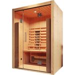 Weka Infrarotkabine Hamina 2, 138 x 104 x 190 cm, 62 mm, helle Glasfront, 5 Keramikstrahler, Graphitoptik