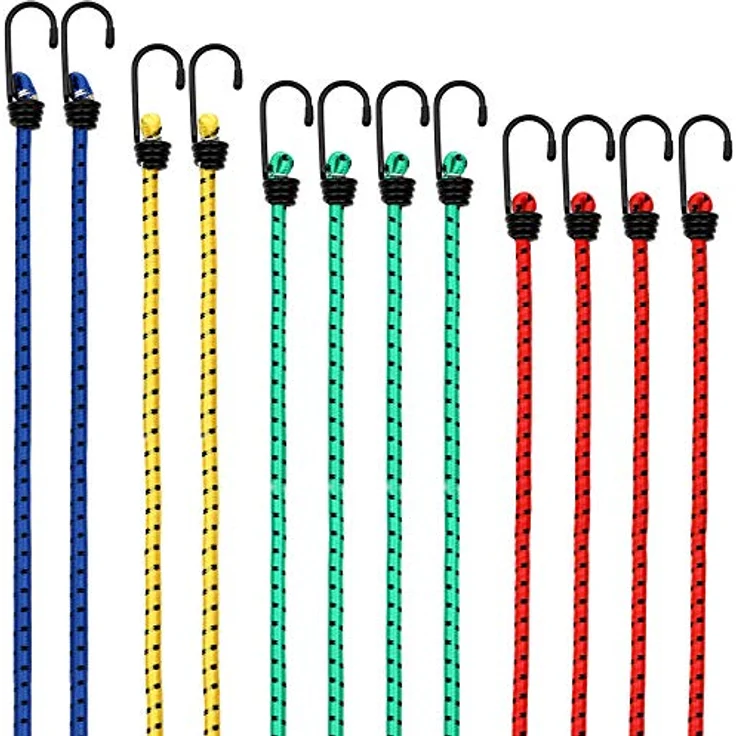 Deuba 12er-Set Spanngummi Metallhaken 4 Längen 30-95cm Transportgurte Expander Spanngurte Gepäckspanner kratzsicher – Bild 1