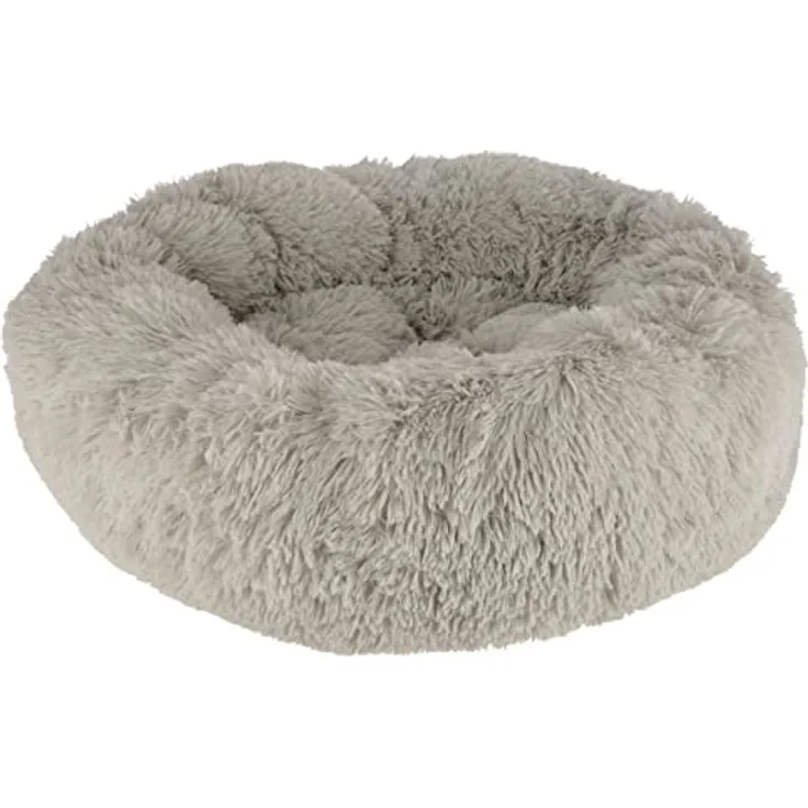 Kuschelbett Fluffy hellgrau, Ø60cmx18cm