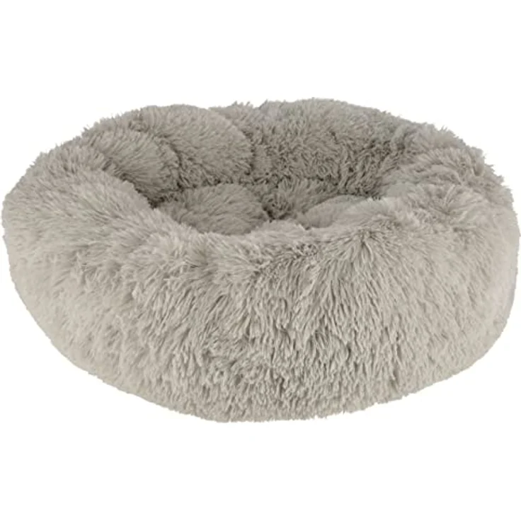 Kuschelbett Fluffy hellgrau, Ø60cmx18cm – Bild 1