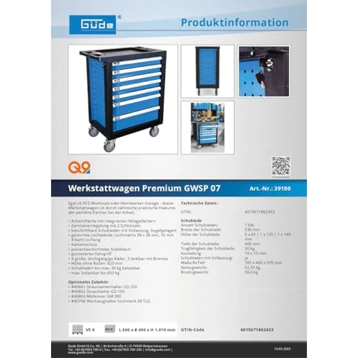 Güde Werkstattwagen Premium GWSP 07 - 39100 – Bild 7