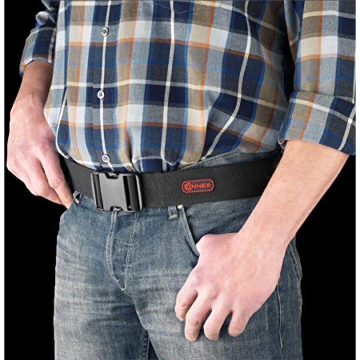 Connex Gürtel 135 cm - Verstellbar in der Länge - Mit Schnellverschluss - Für Arbeitshose & Blaumann - Aus Nylon - Pflegeleicht - Schwarz – Bild 2