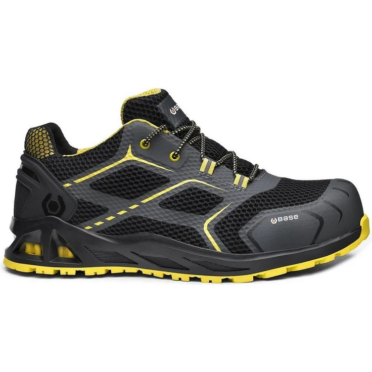 Base Footwear Sicherheitsschuh, Base Kaptiv, Aluminium Schutzkappe, grau/gelb – Bild 1
