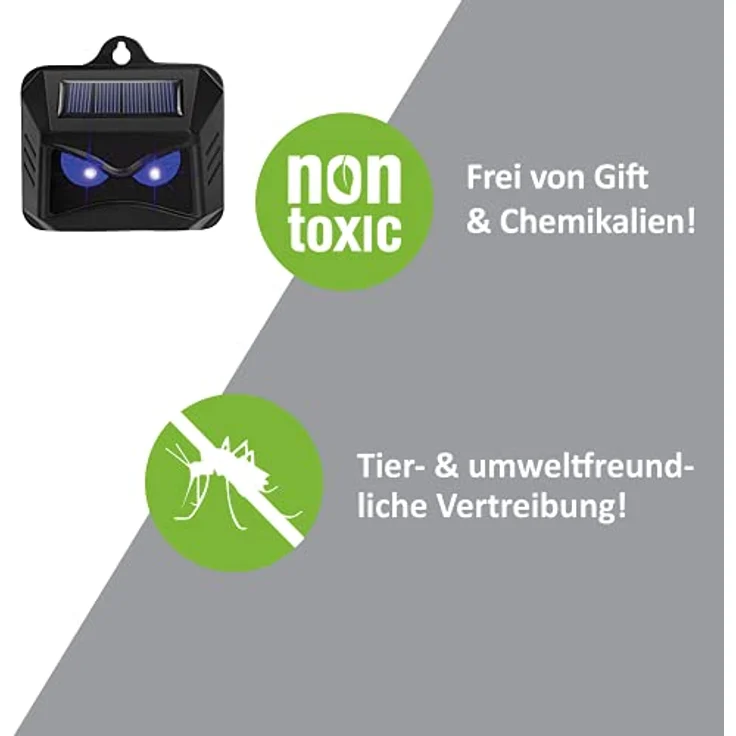 ISOTRONIC Solar Tiervertreiber mit Blaulicht | gegen Wildtiere wie Waschbären, Rehe, Füchse, Wildschweine u.v.m. - 4X effektive Tierabwehr mit blauem LED-Licht – Bild 2