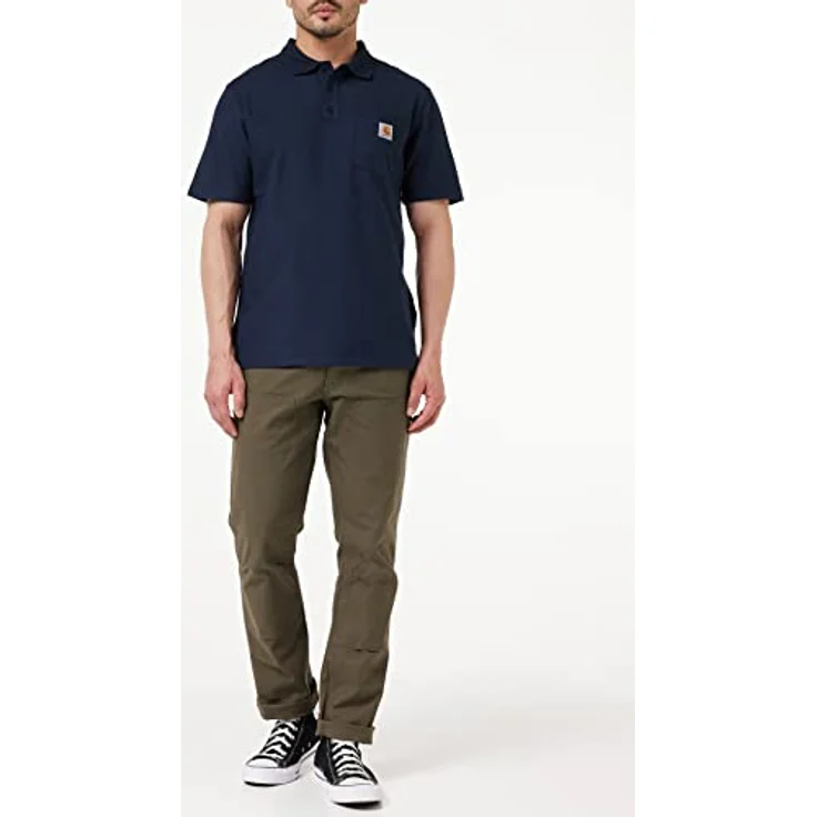 Carhartt Poloshirt K570 Work Pocket, Piqué-Gewebe mit schmutzabweisendem Finish, grau – Bild 3