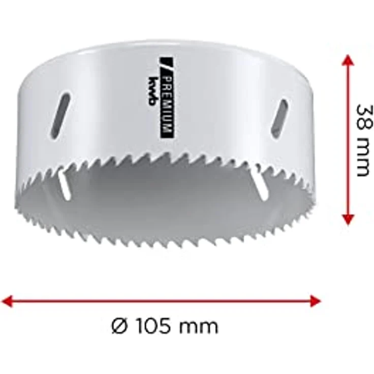 kwb Ø 105 mm Lochsäge HSS-Bi-Metall 598105 (Vario-Zahnung, 8% Cobalt, hohe Rundlaufgenauigkeit) – Bild 5