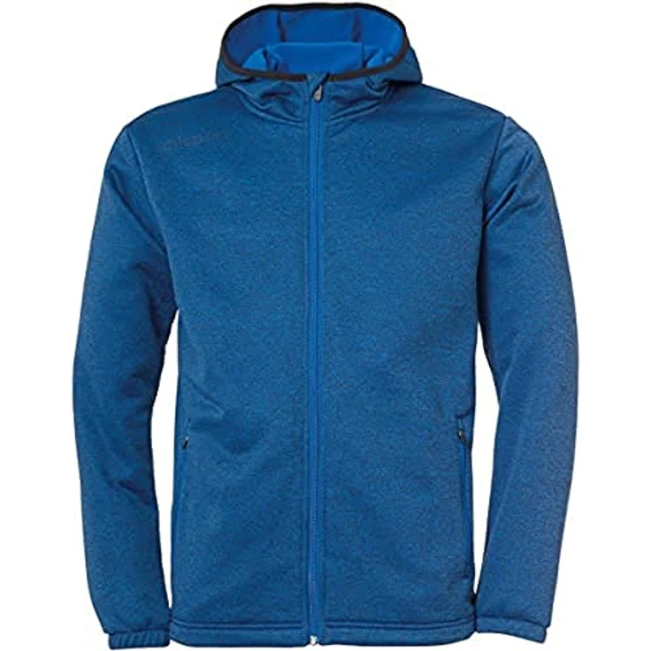 Uhlsport ESSENTIAL FLEECEJACKE S azurblau melange, Polyester-Fleece mit Kapuze und Reissverschluss-Taschen – Bild 2