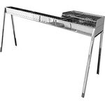 Spieße und Spieße mit Kohlegrill 120 cm Milano Grill 80 + 40 Plus (120 cm) aus Edelstahl verspiegelt