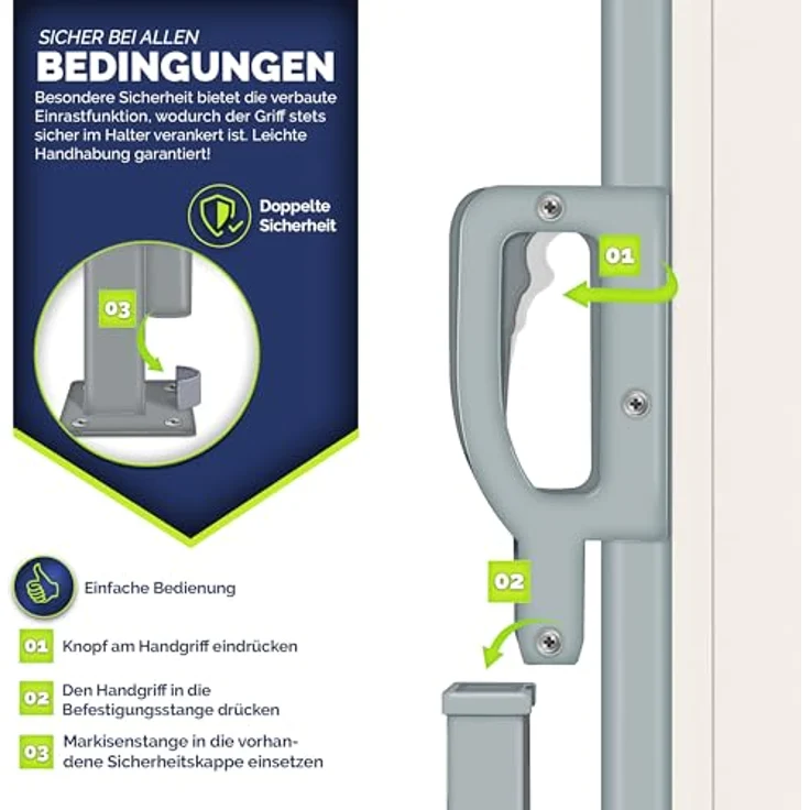 tillvex® Seitenmarkise 160 x 300 cm ausziehbar & Blickdicht | Sichtschutz für Balkon, Garten & Terrasse | Seitenrollo mit Wandhalterung | Sonnenschutz aus rostfreiem Stahl | Markise Windschutz – Bild 3