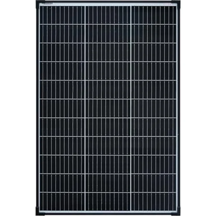 enjoy solar Solarmodul Eco Line ES100M, monokristallines 182mm Solarpanel 12V/100W mit schwarzem Rahmen und PERC-Zellen – Bild 1
