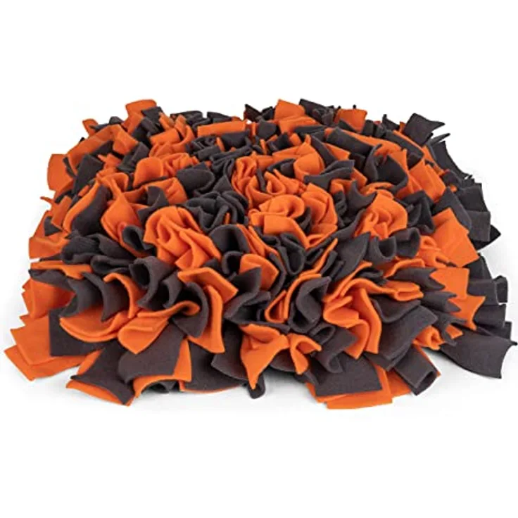 TrendPet Schnüffelteppich Schnüffelmatte für Hunde 48x48 cm 10 cm dick und rutschfest (Orange)