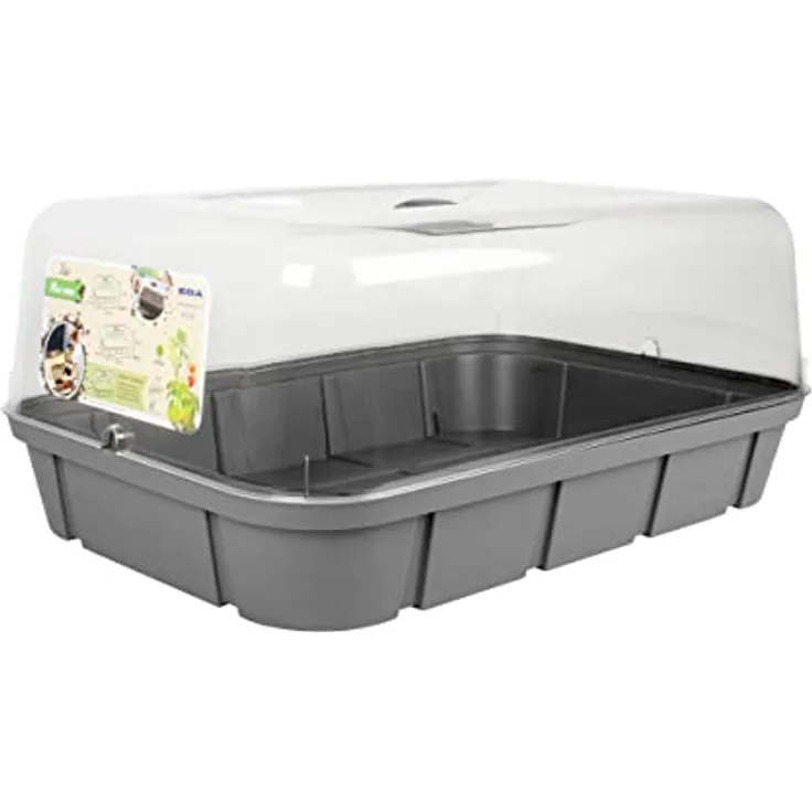 EDA – Mini-Gewächshaus 15,7 Liter – Größe L – 56 x 38 x 24 cm – Anthrazit