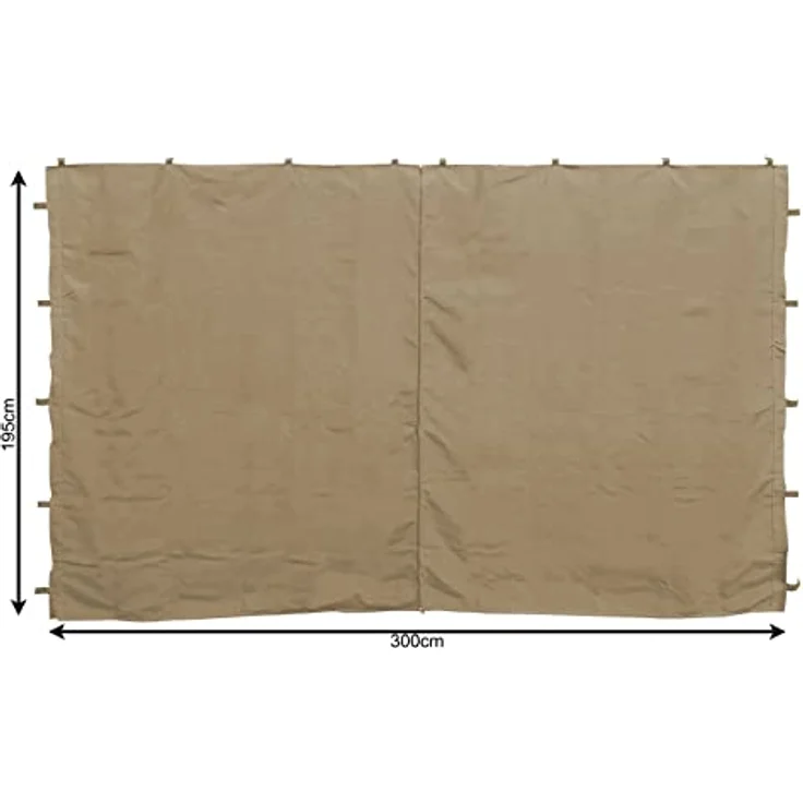 2 Seitenteile mit RV 300x195cm für Pavillons 3x3m Seitenwand Beige RAL 1001 – Bild 3