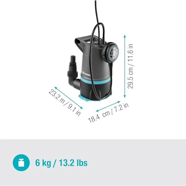 Gardena Klar-/Schmutzwasser-Tauchpumpe 20000 BASIC (9018-47), leistungsstarke 2-in-1 Pumpe mit 20.000 l/h Förderleistung – Bild 7