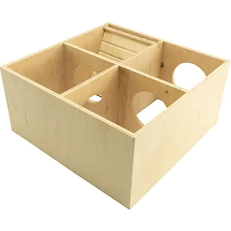 Getzoo Wohnhaus Nido mit Schieferdach 25x25 cm | Geeignet für Zwerghamster & Goldhamster | Geräumig & Komfortabel | Natürliche Krallenpflege | Einfache Nestkontrolle | Artgerechtes Vierkammer-Design – Bild 5