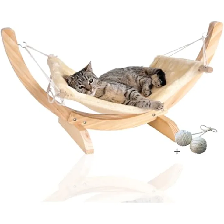 Rohrschneider® Katzenhängematte Cat Relax | Katzenschlafplatz | Katzenbett | Katzenkorb zum Schlafen | Hängematte Katze (Beige) - Preisvergleich