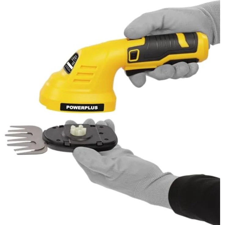 Powerplus POWXG2034 Rasen-/Strauchschere, 8V Akku-Heckenschneider mit ergonomischem Griff, gelb – Bild 2