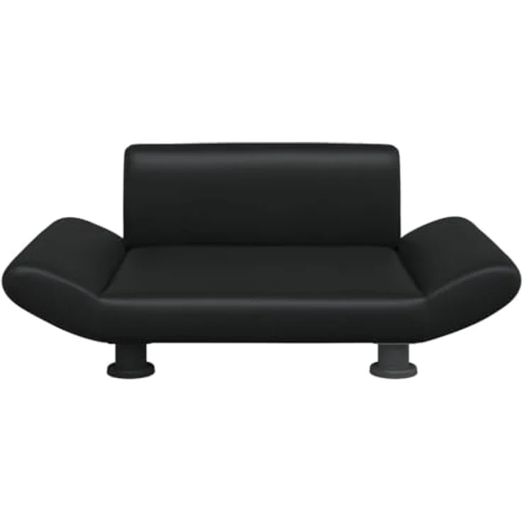 vidaXL Hundebett, Hundekissen mit weicher Polsterung, Hundesofa Hundecouch für kleine Hunde Haustiere, Haustierbett Katzenbett, Schwarz Kunstleder – Bild 4