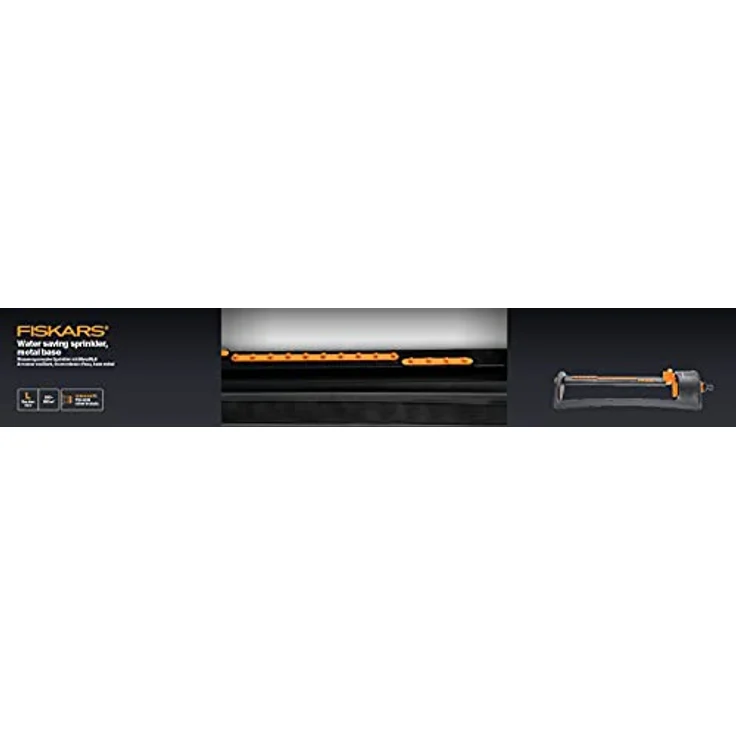 Fiskars Wassersparender Sprinkler mit Metallfuß, Rasensprenkler, Rasensprüher, Bewässerung, Kunststoff, Metall, Schwarz, Orange, 1023661 – Bild 7