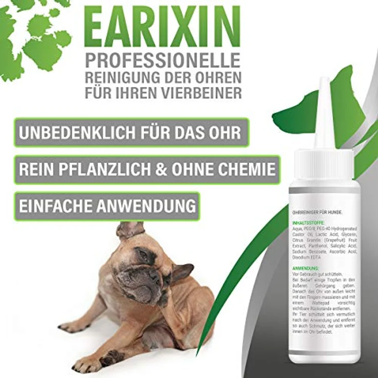 Adema Natural Earixin - Natürlicher Ohrreiniger für Hund - gegen Ohrenschmalz & Entzündungen - 100ml - Preisvergleich – Bild 4