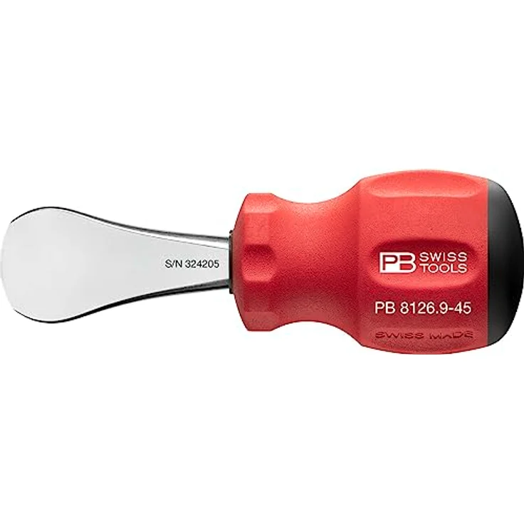 PB Swiss Tools Stubby Coin-Driver Schraubendreher PB 8126.9-45 | 100% Swiss Made | Stummel Schraubenzieher zum Öffnen, Schliessen von Verschluss-Stopfen, Kunststoff-Schrauben, Batteriefächern – Bild 1