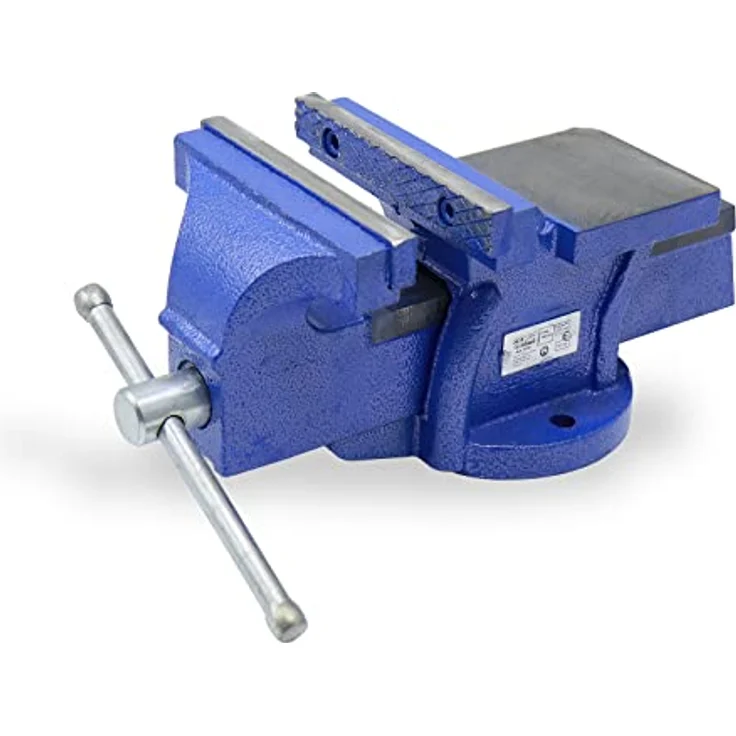 CCLIFE Schraubstock 100, 125mm Spannweite für Werkbank, feststehend aus Eisen – Bild 1