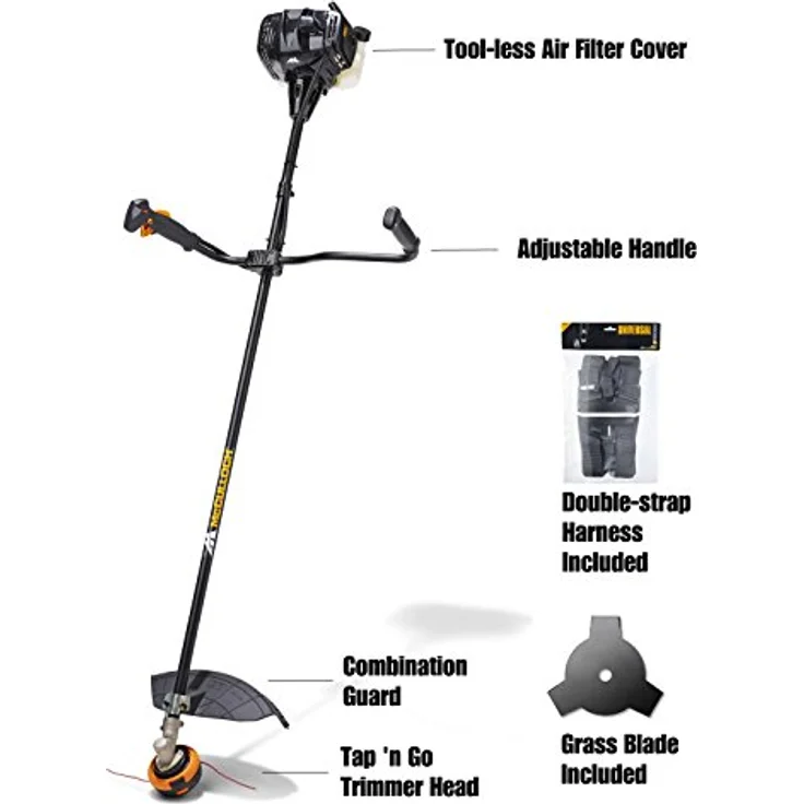 McCulloch Freischneider B33 B, Motorsense mit 52 cm Arbeitsbreite (Faden), Soft-Start Funktion, verstellbarer Handgriff (Art.-Nr. 00096-70.574.01), 900 Watt Leistung – Bild 5