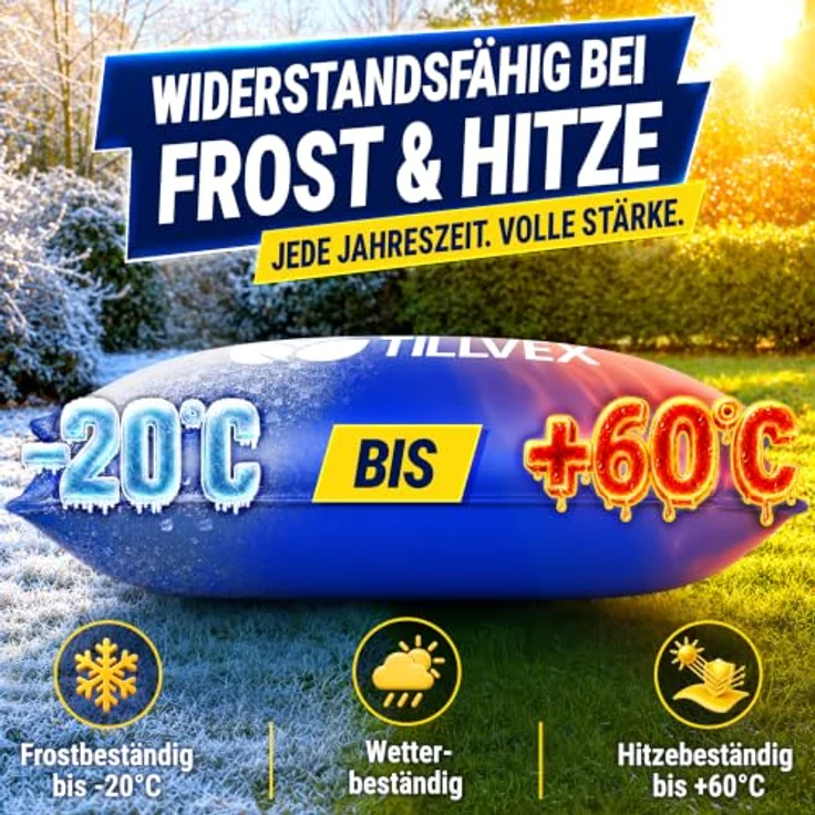 tillvex® Poolkissen Winter XXL 200x240 cm, Luftkissen frost- & chlorbeständig bis -20°C mit 12m Seil & Reparaturkit, inkl. Schraubventil für Poolüberwinterung – Bild 7