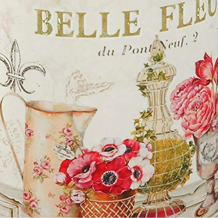 Ambiente Haus Gießkanne Fleur, kleine Gießkanne aus Metall im antiken Creme mit Goldpinseleffekt, 0,5 L – Bild 2