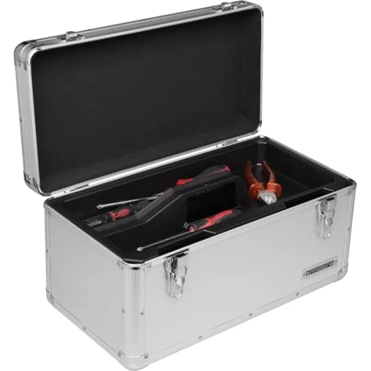 anndora Werkzeugkoffer 28 L Transportbox XL Werkzeugkasten Werkzeugbox - silber – Bild 4