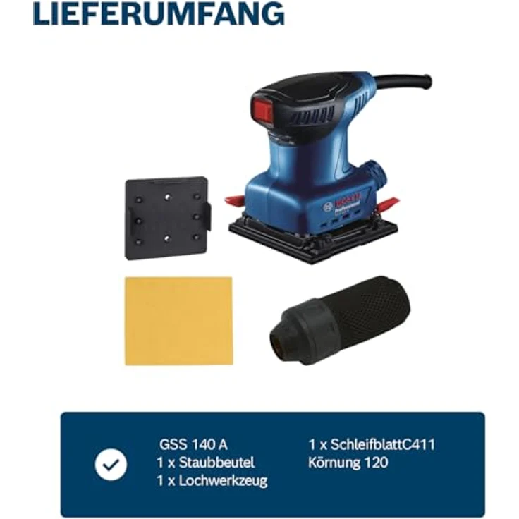 Bosch Professional Schwingschleifer »GSS 140 A«, 220 W, ideal zum schleifen von Holz, Holzwerkstoffen und Putz – Bild 6