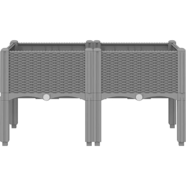 vidaXL Pflanzkasten mit Beinen Hellgrau 80x40x42 cm PP – Bild 3
