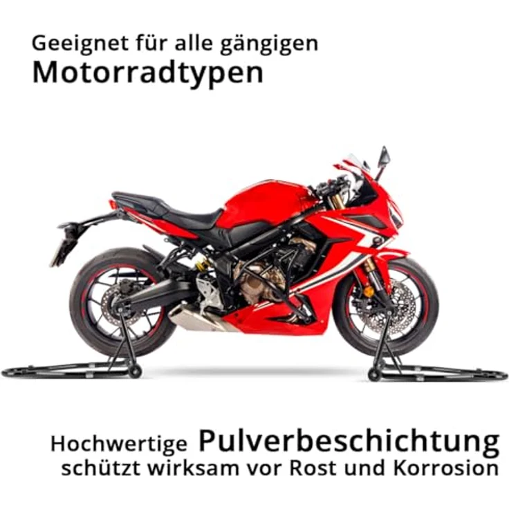 STAHLWERK Motorradheber Motorrad-Montageständer 450kg Tragkraft, 17-tlg. Stahlkonstruktion, Rostschutzbeschichtung – Bild 3