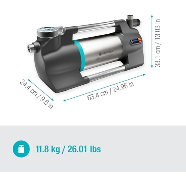 Gardena Gartenpumpe 6500 SilentComfort, extra leise Bewässerungspumpe mit App-Steuerung, 6500 l/h, rostfreier Edelstahl, Trockenlaufsicherung, wasserfest – Bild 4