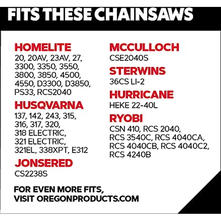 Oregon - Set mit 3 Sägeketten für 16" (40 cm) -Kettenführungen, 56 Antriebsglieder, geringe Zugstufe, kompatibel mit Einhell, McCulloch, Black & Decker und anderen – Bild 4