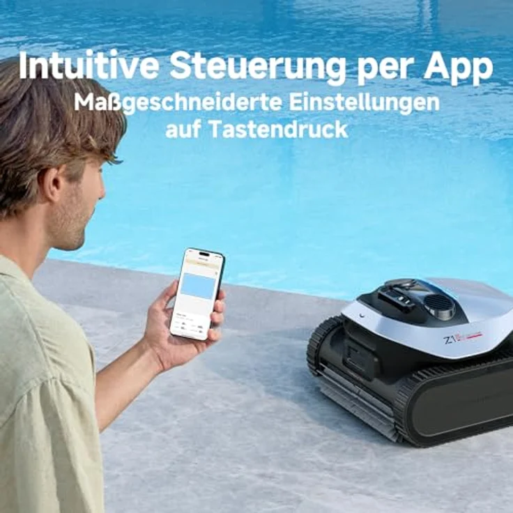 DREAME Poolroboter Z1 Pro, kabelloser Reinigungsroboter mit Hightech-Poolerkennung, 4 Reinigungsmodi und 180 μm-Filter für Pools bis 200 m² – Bild 7