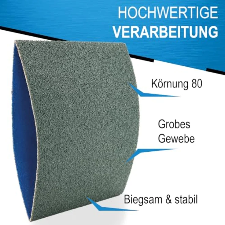 MS-Point 5 x Schleifband Schleifhülse, Körnung 80, 100x284mm für Satiniermaschine Expansionswalzen – Bild 5