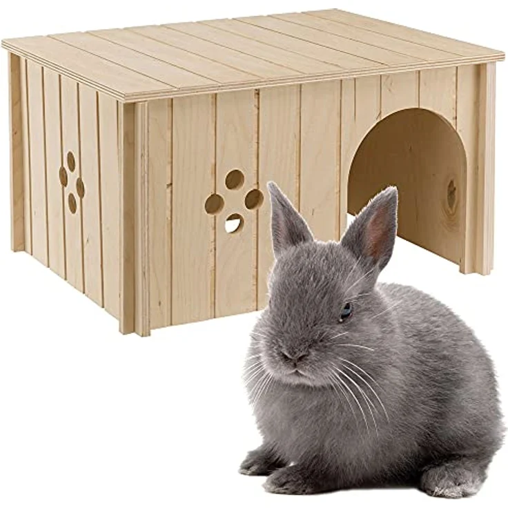 Ferplast 84647099 Kaninchenhaus SIN 4647, aus Holz, Maße: 37 x 27,7 x h 20 cm – Bild 3