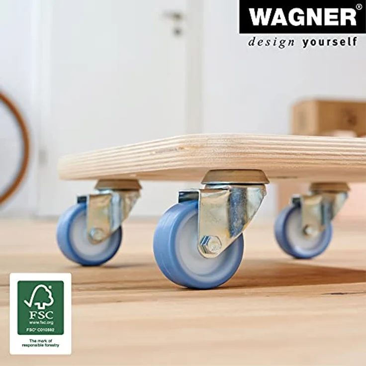 Transportroller aus Multiplexplatte, quadratisch, VE 2 Stk, Räder mit - Wagner – Bild 6