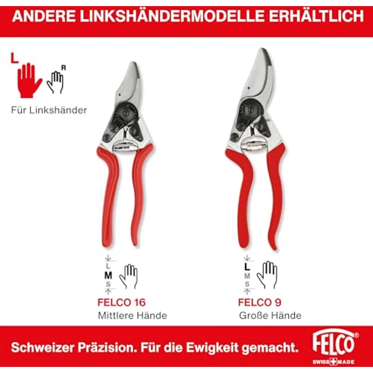 Felco Gartenschere Nr. 4, Rot mittelgroß – Bild 11