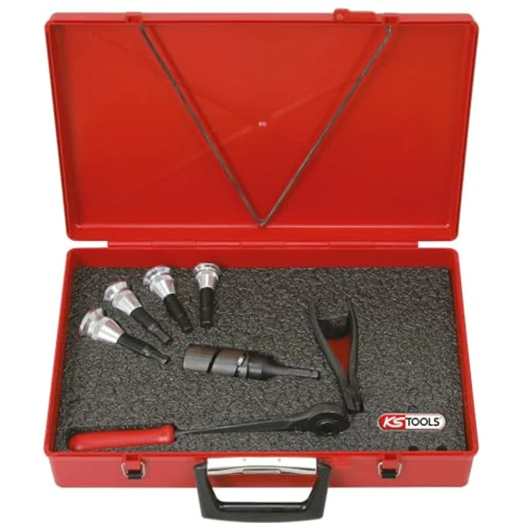 KS Tools Universalbohrer, 8-tlg. Set für T-Abgänge an Rohren, maßgenaues Bohren, Spezial-Werkzeugstahl, stabiler Kunststoffkoffer – Bild 1