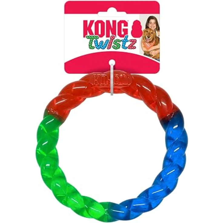 KONG Twistz Ring Dog Toy Small Red Green Blue – Bild 3