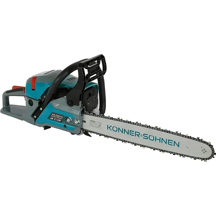 Könner & Söhnen KS CS31G-18, Benzin-Kettensäge mit 2,3 kW Motor, 54,5 cm³ Hubraum und 45 cm Schwertlänge