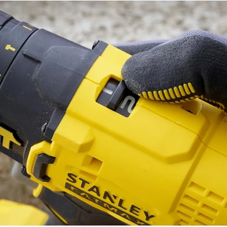 STANLEY FATMAX SFMCD711D2K-QW, 18 Volt Akku-Schlagbohrschrauber mit 50 Nm Drehmoment, 2-Gang-Getriebe, LED-Licht, inkl. 2x 18V/2Ah Akkus, Ladegerät und Koffer – Bild 5