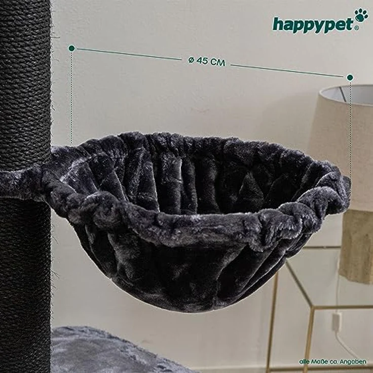 Happypet Liegemulden für XXL Kratzbaum Schlafmulde Zubehör für große Katzen (Maine Coon) Ø 45cm, Anthrazit – Bild 5