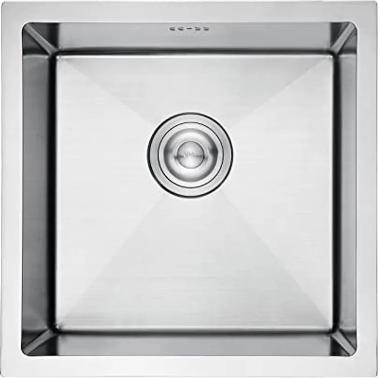 Ibergrif M84040 Küchenspüle 40 x 40 cm, Unterbauspüle mit Ablauffilter, Edelstahl