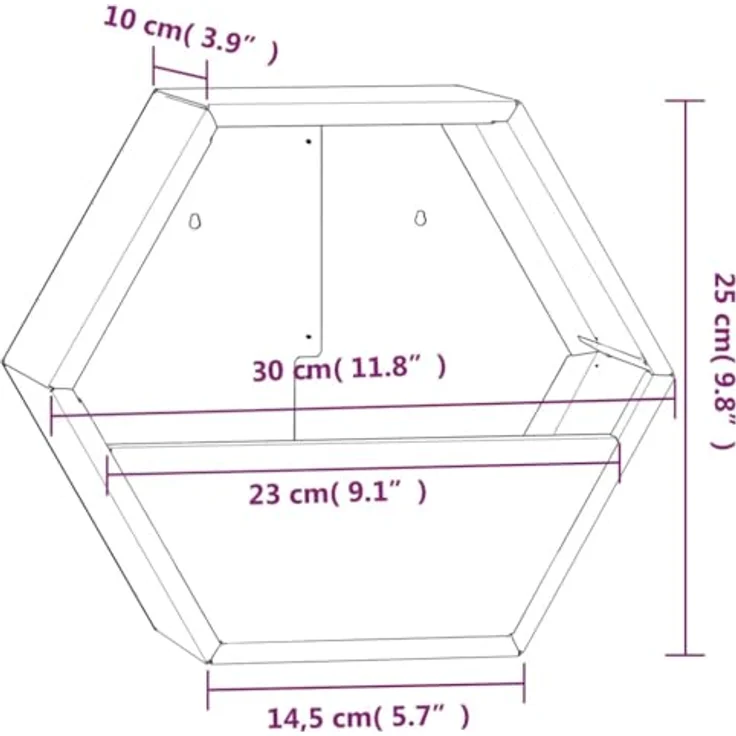vidaXL Wand-Pflanzkübel, 2er Set aus rostigem Cortenstahl, 30x10x25 cm – Bild 3