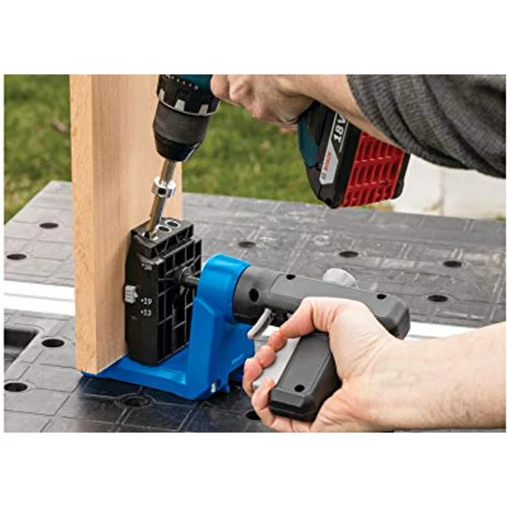 KREG Pocket Hole Jig 520 PRO Taschenloch Bohrschablone ( KPHJ520PRO ) + Stufenbohrer + Bit + Schrauben + Zwinge – Bild 7