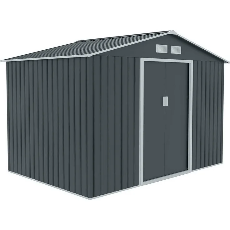 HATTORO Gartenhaus S200, BxT: 277,00x191,00 cm, Satteldach, widerstandsfähig, verzinktes Stahlblech, Grau