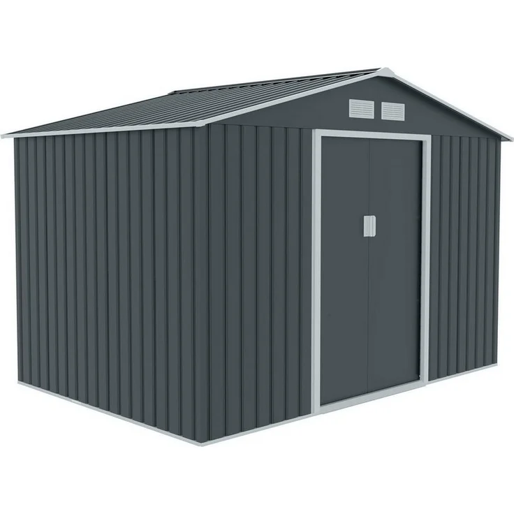 HATTORO Gartenhaus S200, BxT: 277,00x191,00 cm, Satteldach, widerstandsfähig, verzinktes Stahlblech, Grau